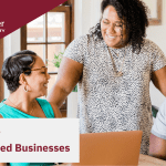 Red + White Blog Title Graphic "Resources for Minority-Owned Businesses"