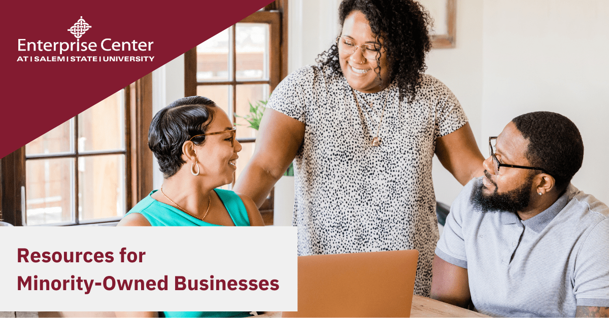 Red + White Blog Title Graphic "Resources for Minority-Owned Businesses"